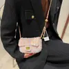 Bolsa pequena de lã outono e inverno feminina 2025 nova tendência moda bolsa de ombro com corrente estilo pequeno perfume popular bolsa quadrada pequena de lã