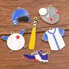 6 Estilos Accesorios de Joyería de Aleación DIY Serie Deportiva de Béisbol Colgantes de Goteo de Aceite para Ropa Sombreros Zapatos Pelotas Guantes Dijes