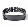 Pulsera con Etiqueta Geométrica en Blanco Curva Popular Europea y Americana para Hombres DIY Grabada Joyería de Acero de Titanio en Stock Venta al por Mayor