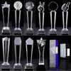Troféu Criativo Coluna Torcida Estrela de Cinco Pontas, Presente Comemorativo Personalizado para Competição Corporativa, Ornamento de Medalha de Cristal, Gravação Personalizada