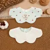 Distribuidor de Baberos Impermeables de Doble Cara de Algodón Puro Tamaño Bebé para Lactantes y Niños Pequeños, Baberos con Forma de Pétalo para Niñas y Niños