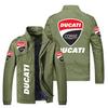 Jaqueta Cardigan Casual Masculina Nova para Exportação Europeia e Americana 2024 Jaqueta Corta-vento Masculina para Ciclismo ao Ar Livre com Estampa de Logo de Carro