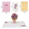 Cartão de Cumprimentos Criativo em Escultura de Papel 3D, Buquê Tridimensional de Alta Qualidade com Bênçãos Manuscritas para Meninas, Cartão de Dia dos Professores com Cravo