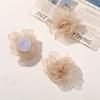 Super Hada Coreana Suave Borde Quemado Flores de Organza Gardenia Tocado DIY Cadena para el Cuello Broche Accesorios para el Cabello Trenzado Ropa