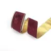Cinta de Terciopelo Phnom Penh Cinta para Envoltura de Regalo Navideño Cinta de Alambre con Borde Cableado Tela de Franela Adorno Navideño Accesorios de Moño Lote