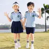 Uniforme escolar de primaria primavera y otoño tres piezas Ropa de clase estilo británico para niños ropa deportiva jardín de infantes traje de ropa de jardín