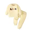 Conjunto Casual de Dos Piezas para Bebé Sudadera con Bordado de Letras LOVE Joggers Ropa Deportiva para Bebés y Niños Pequeños Primavera y Otoño