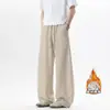 2026 HK26138 Veludo Plus Sombra Parede Imitação Linho Veludo Plus Calça de Perna Curva M-5XL HK26947-Especial P25