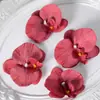 Pétalas de cabeça de flor phalaenopsis de filme artificial acessórios de flor artificial adorno de cabeça grampo de cabelo diy feito à mão decoração de casamento