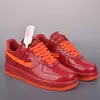 Tênis Casuais Originais Air Force One de Couro Patente Azul, Tênis Esportivos Vermelhos Brilhantes Estilo Americano para Homens e Mulheres, Tênis Rosa Lifestyle