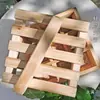 Molde Trapezoidal Tallado Tradicional de Madera Maciza para Repostería, Molde para Bizcocho Esponjoso, Molde para Pastel de Luna, Pastel de Arroz, Pastel al Vapor, Molde para Hornear Pasteles