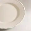 Plato de Cerámica Blanco con Encaje Retro Plato para Postre Plato para Comida Occidental Plato Popular Francés para Desayuno Plato para Pastel de Frutas