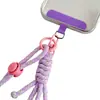 Cordão para Celular Cor Dopamina Botão Corda Curta Chaveiro Alça de Pulso Anti-Perda Bolsa Corda Cordão Curto Trançado