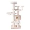 Árbol para Gatos de Madera Adecuado para Gatos de Interior, Torre Grande para Gatos de Múltiples Niveles, con Poste rascador Cubierto de Sisal, Árbol para Gatos Moderno