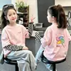 Camiseta de manga larga para niña 2026 primavera y otoño, top elegante para niñas pequeñas, aspecto de dos piezas, camiseta base de algodón puro para niños