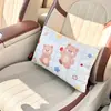 Cojín de coche con dibujos animados de lluvia azul, cojín universal transpirable para las cuatro estaciones, cojín de coche de verano con bonito gato.