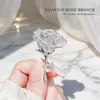 Broche colgante de rosa de lujo ligero de alta gama para mujer con microincrustaciones de circonio, elegante ramillete para traje, cheongsam, abrigo, accesorios, alfiler