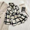 Bufanda retro de doble cara a cuadros de alta calidad para mujer, otoño e invierno 2024, nueva bufanda cálida y combinable para estudiantes, invierno