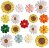 Novo bordado adesivo girassol bordado flor bordado pano adesivo roupas patch decorativo desenhos animados pequena flor vermelha