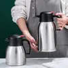 Tetera con Pico de Pato de Acero Inoxidable de Doble Capa con Aislamiento al Vacío Cafetera Tetera de Agua Caliente para Hotel Restaurante Tetera para Té Tetera para Leche de Soya