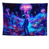 Tapiz Fluorescente UV Transfronterizo de Amazon Planeta Cósmico Planta Fondo Tela Dormitorio Cabecera Tapiz Decorativo