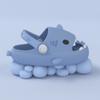 Pantuflas de Verano para Niñas, Tiburón Lindo de Dibujos Animados, Forma Estéreo 3D, Hogar Interior, Bebé Antideslizante
