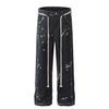 G6422-1-Mankun High Street Retro Americano de Moda Streetwear Resistente Diseño Pintado Pantalones de Mezclilla Rectos para Hombre