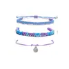 Amazon AliExpress Nuevo Pulsera Tejida con Cera Bohemia Conjunto de Moda para Mujer Ola Tobillera