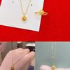 Anillo de Latón Chapado en Oro con Cuentas de Transferencia Ojo de Gato Oro de Arena de Vietnam Colgante Joyería para Regalo de Novia