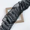Accesorios de encaje de hilo nacarado blanco y negro de 7 cm de ancho Decoración DIY para puños de ropa de muñeca mascota Lolita