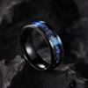 Joyería de Tungsteno Nuevo Estilo Transfronteriza Anillo de Meteorito Azul para Pareja de Acero de Tungsteno Moda Europea y Americana Anillo para Hombre Venta al por Mayor