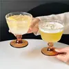 Taza de Café Americano Helado Estilo Ins Taza de Vidrio Taza de Helado de Gama Alta Taza de Whisky Taza de Postre Taza de Agua