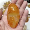 Venta al por mayor de fábrica pieza de mango de ágata calcedonia natural bonita pieza de mango de jade suministro para puesto de exhibición en vivo de TikTok