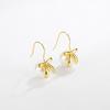 Pendientes coreanos de plata de ley S925 con diseño minimalista, elegantes pendientes con forma de lazo de perla y concha, con gancho para la oreja, de celebridades de Internet para niñas.