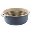 [Cesta de Drenaje Extra Grande Engrosada de Doble Capa] Cesta para Lavar Verduras de Cocina, Cesta de Frutas, Cesta de Drenaje Redonda de Dos Capas al Por Mayor