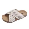 Sandálias estilo Birkenstock com tiras cruzadas e sola grossa para meninas, para uso externo no verão, novo modelo 2026, adequadas para combinar com saias, sandálias de praia