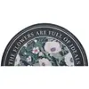 Felpudo de Flores Pintado a Mano Estilo Americano, Alfombra Roja Redonda de Malla, Felpudo de Anillo de Seda, Felpudo Grueso para Exteriores con Flores