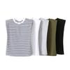 Ropa Nueva de Verano 2024 para Mujer Transfronteriza Estilo Europeo y Americano Cuello Redondo Todo Fósforo Sin Mangas Camiseta Superior con Hombro Acolchado para Mujer M86609