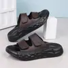 Pantuflas para Hombre para Usar Afuera en Verano, Suela Gruesa con Amortiguación de Aire, Sandalias de Playa con Diseño Calado de Gama Alta