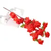 Yuhua Flor Artificial Rama de Flor de Durazno Decoración de Ventana de Hotel Flor Falsa Decoración de Sala de Estar Arreglo Floral Montaje de Boda Venta al por Mayor Transfronteriza