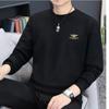 Outono e inverno Nova camiseta de manga comprida em torno do pescoço impresso camisola masculina na moda marca elegante top base camisa meninos jaqueta