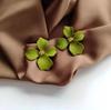 Aretes de Aguja de Plata S925 de Niña de las Flores del Bosque Coreano Nuevos Lindos Pequeños Frescos Coloridos Versátiles Aretes de Moda Tendencia