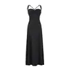 Elegante Vestido de Noite Estilo Francês, Vestido Longo, Novo Modelo Verão 2026, Vestido Sexy de Alça Ajustada Slim Fit Decotado