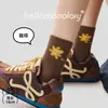 Tejido liso, engrosado para otoño e invierno, calcetines para mujer, deportivos y casuales, calcetines de algodón a la altura del tobillo con bloques de color, estilo coreano, de la industria de calcetines de Zhuji, diseño divertido