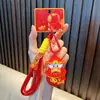 Llavero de Mascota Rojo Colgante para Bolsa de Año Nuevo Llavero de Pareja para Coche Día de Año Nuevo Pequeño Regalo Al por Mayor