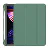 Adecuado para el nuevo iPad Pro 11 de 2021, funda protectora triple con ranura para bolígrafo, AIR4, funda de cuero plano de silicona anticaídas de cuatro lados con ranura para bolígrafo