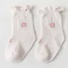Calcetines de Bebé de Verano para Niños Mayores, Niños y Niñas, Calcetines de Malla Fina de Tubo Alto para Recién Nacidos con Bordes Fruncidos, Calcetines para Niños
