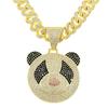 Hip-Hop Europeu e Americano Exagerado Tridimensional Diamante Panda Pingente Colar Cubano Personalidade Tendência Punk Cool Acessórios de Colar