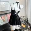Romance Floral Lingerie Sexy Camisola Estilo Puro Desejo Vestido com Alça de Veludo Pequeno Realçador de Seios Conjunto de Pijama e Roupa de Casa A068