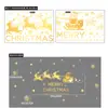 Decoraciones navideñas pegatinas de copo de nieve pegatinas decorativas para ventana de cristal papel estático para ventana navideño de copo de nieve y alce transfronterizo